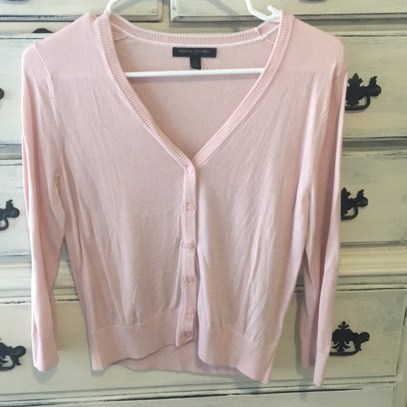 Blush pink Banana Republic button up cardigan - Picture 1 of 4